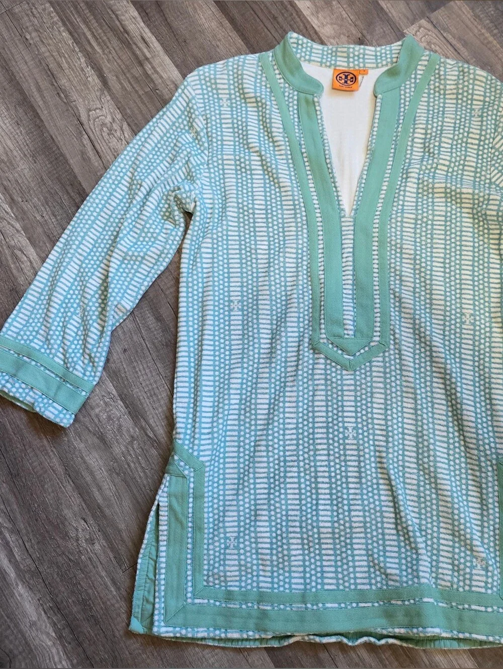 Tory Burch Mint Green Dopamine Tunic Top Luxury Designer Dress Y2K Resortwear